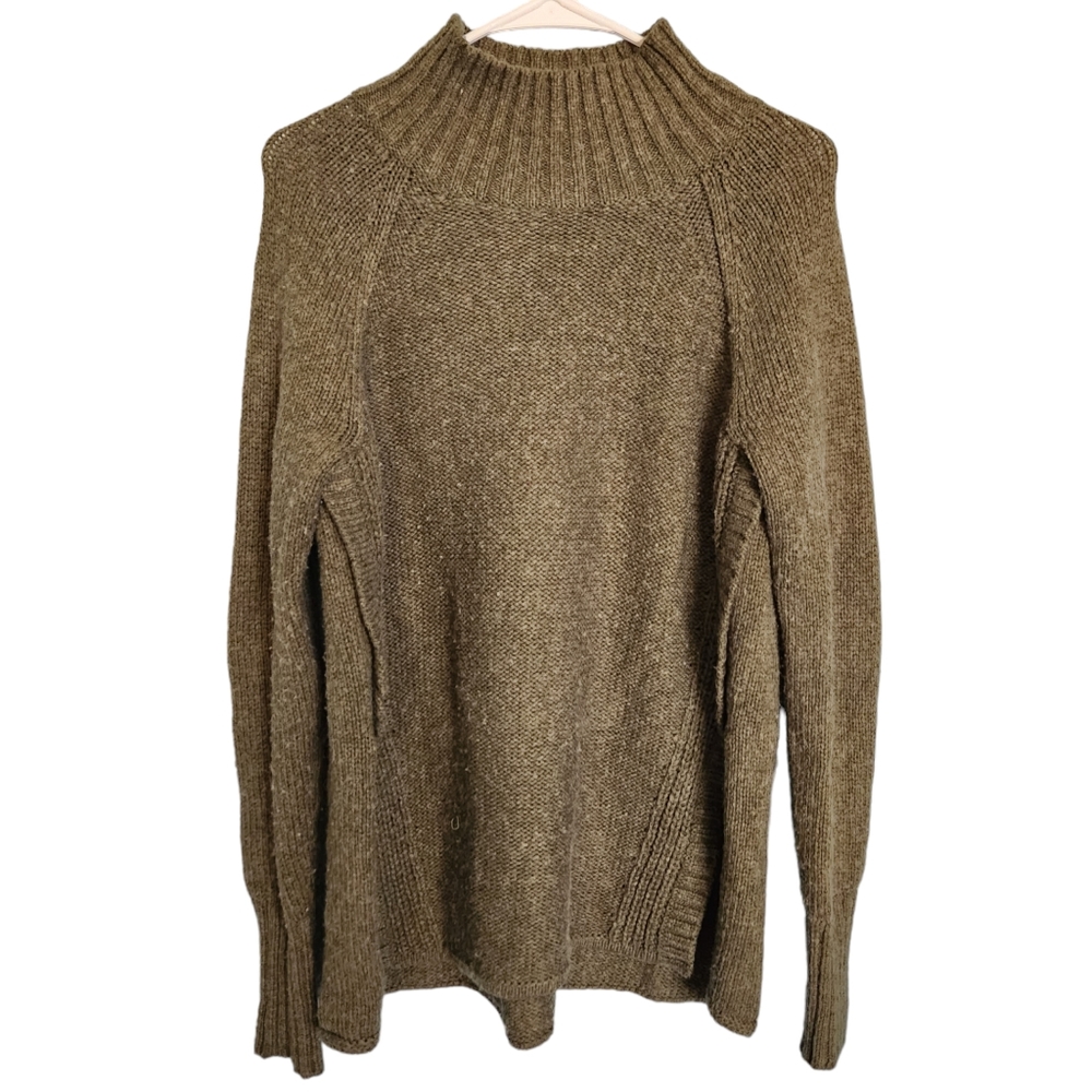 American Eagle Mock Neck Side Slit Asymmetric Knit Sweater Women's Size M